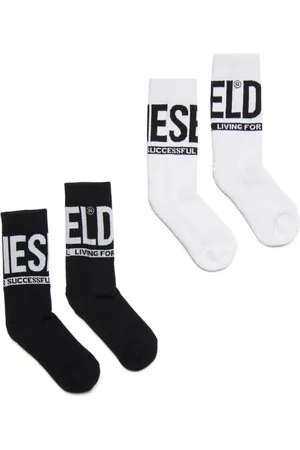 Diesel Lot de deux paires de chaussettes à logo intarsia