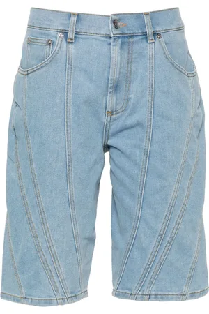 MUGLER Short en jean à design à empiècements