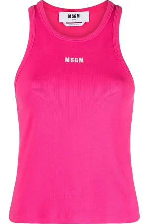 Msgm Débardeur nervuré à logo brodé