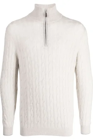 N.PEAL Pull en maille torsadée à col zippé