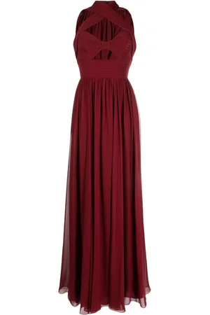 Elie saab Robe longue en soie à design sans manches