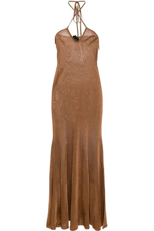 Tom Ford Robe longue évasée à dos-nu