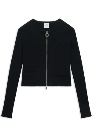 Courrèges Cardigan Heritage à design nervuré