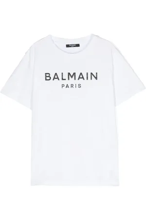 Balmain T-shirt en coton à logo pailleté