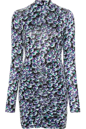 ROTATE Robe courte fleurie à fronces