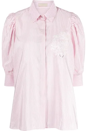 Elie saab Chemise rayée à logo brodé