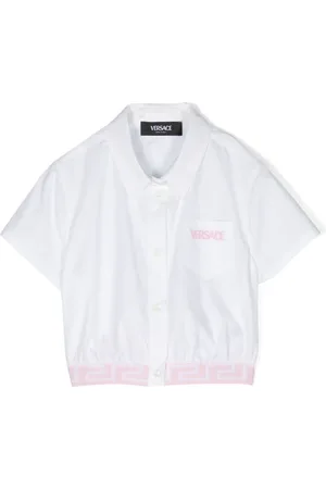 VERSACE Chemise en coton à logo brodé
