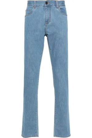 CANALI Jean slim à patch logo