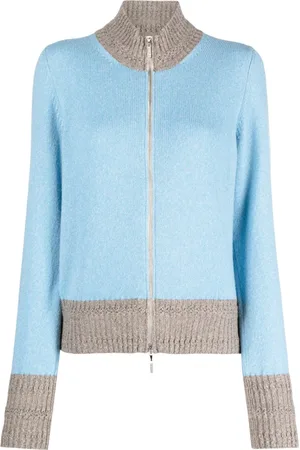 Barrie Cardigan en cachemire à design bicolore