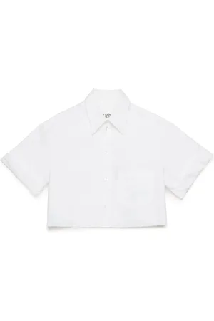 Maison Margiela Chemise crop à logo brodé