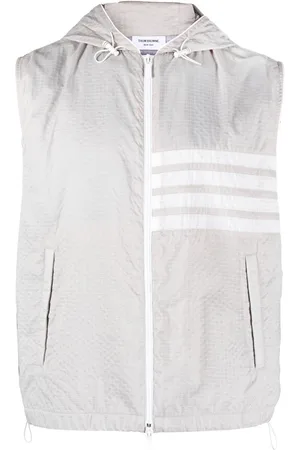 Thom Browne Gilet à capuche à détail 4 bandes signature
