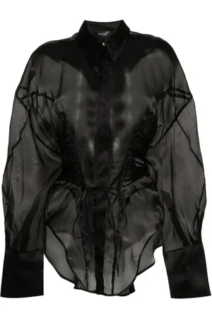 MUGLER Chemise en soie à détail de laçage