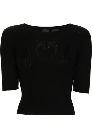 Pinko Haut Love Birds en maille nervurée