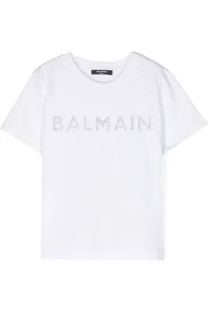 Balmain T-shirt à logo strassé