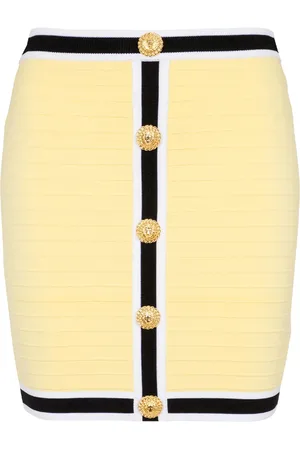 Balmain Minijupe en maille à boutons Lion Head