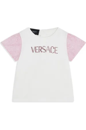VERSACE T-shirt en coton à ornements en cristal
