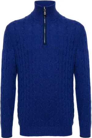 N.PEAL Pull en maille torsadée à col zippé
