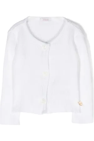 Le Bebé Enfant Cardigan nervuré à plaque logo