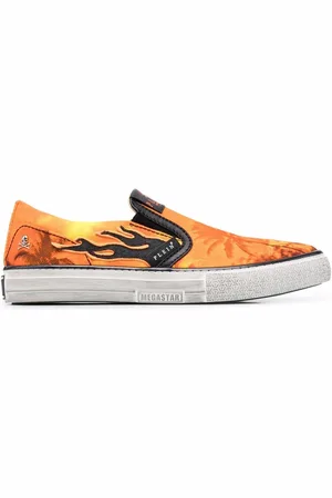 Philipp Plein Chaussures de skate à imprimé flamme