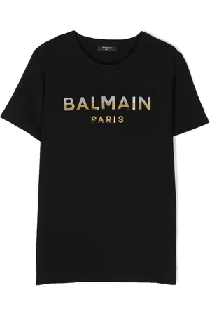 Balmain T-shirt en coton à logo appliqué