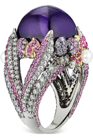 Anabela Chan Bague Amethyst Sugarloaf Berry en or vermeil 18ct
