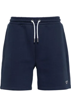 Fursac Short de survêtement en cuir à logo appliqué