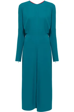 Victoria Beckham Robe mi-longue à manches chauve-souris