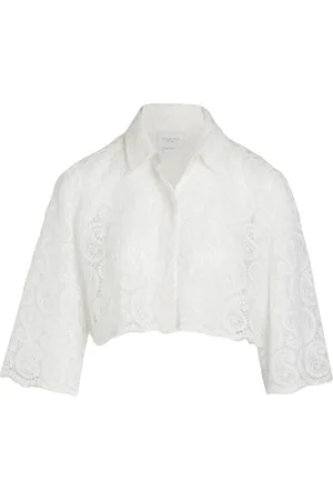 Giambattista Valli Blouse crop à motif cachemire