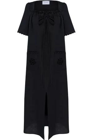Sleeper Robe en lin Kasia à broderies