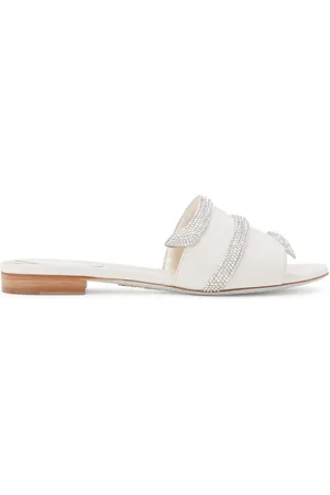 RENE CAOVILLA Mules satinées à ornements en cristal