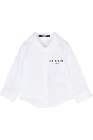 Balmain T-shirt en coton à logo jacquard