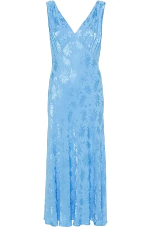 RIXO London Robe longue Sandrine à fleurs en jacquard