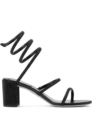 RENE CAOVILLA Sandales en satin à ornements strassés