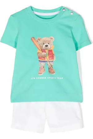 Lapin House Ensemble haut-short en coton mélangé à logo imprimé