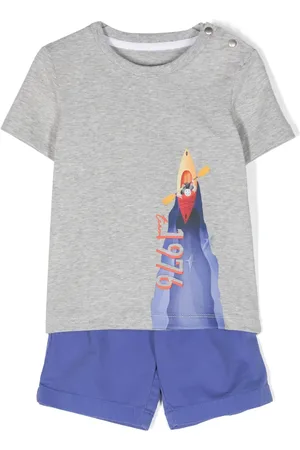 Lapin House Ensemble short en coton mélangé à imprimé graphique