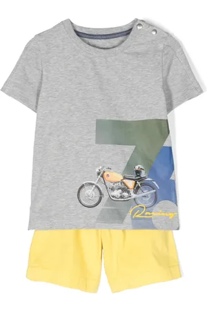 Lapin House Ensemble haut-short en coton mélangé à imprimé Racing