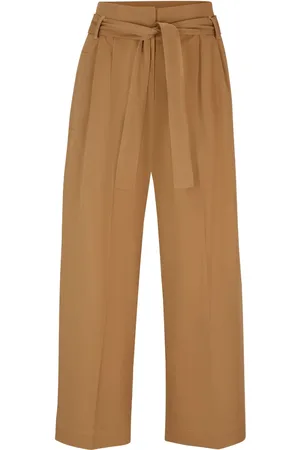 HUGO BOSS Pantalon droit à taille nouée