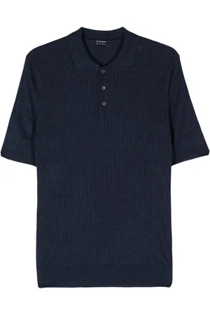 BARBA Polo en maille à design nervuré
