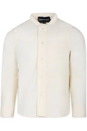 Emporio Armani Chemise en coton biologique à col officier