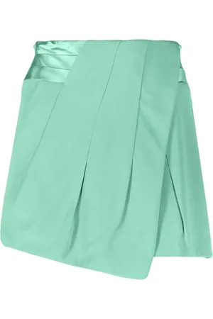 Balmain Short asymétrique à empiècement plissé