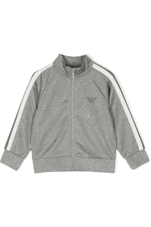 Emporio Armani Veste zippée à motif monogrammé en jacquard