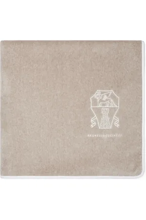 Brunello Cucinelli Serviette en coton à logo brodé (180 cm x 100 cm)