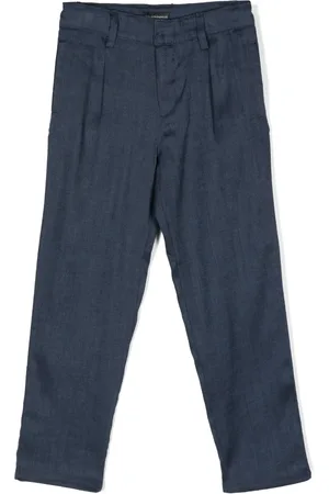 Emporio Armani Pantalon en lin mélangé à coupe droite