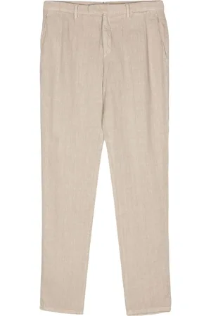 Boglioli Pantalon en lin à plis marqués