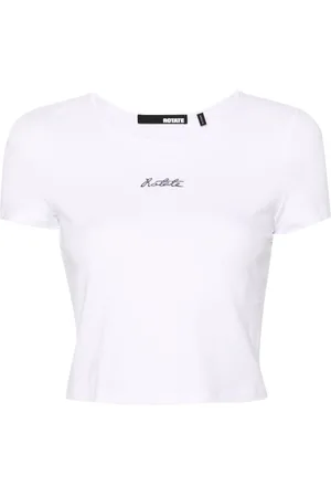 ROTATE T-shirt crop à logo brodé