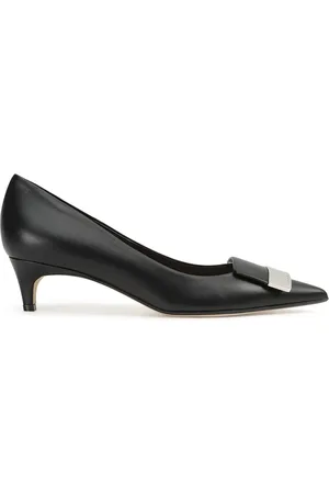 Escarpins Sergio Rossi Vert - Pointure 38,5, Talon 2-7 Cm, Cuir, Occasion En Très Bon état