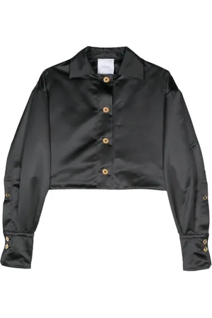 Patou Veste crop en satin à fermeture zippée