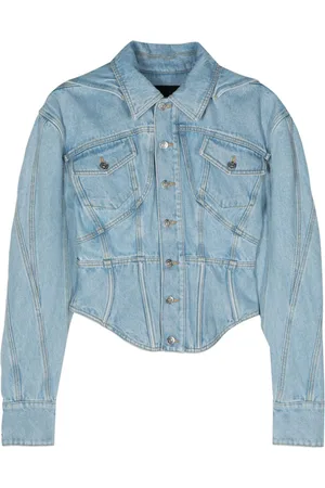 MUGLER Veste en jean à capuche