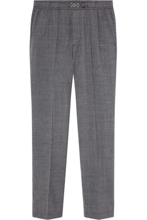 VERSACE Pantalon en laine à motif pied-de-poule