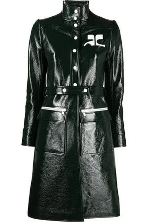 Courrèges Trench en vinyle à logo appliqué